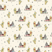 PRE-ORDER Winnie the Pooh-Christmas for Echo Park Paper Co.- Sleds C19572 CREAM- Half Yard- June 2027 - Modern Fabric Shoppe