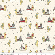 PRE-ORDER Winnie the Pooh-Christmas for Echo Park Paper Co.- Sleds C19572 CREAM- Half Yard- June 2027 - Modern Fabric Shoppe