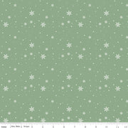 PRE-ORDER Winnie the Pooh-Christmas for Echo Park Paper Co.- Snowflakes C19576 GREEN - Half Yard- June 2027 - Modern Fabric Shoppe