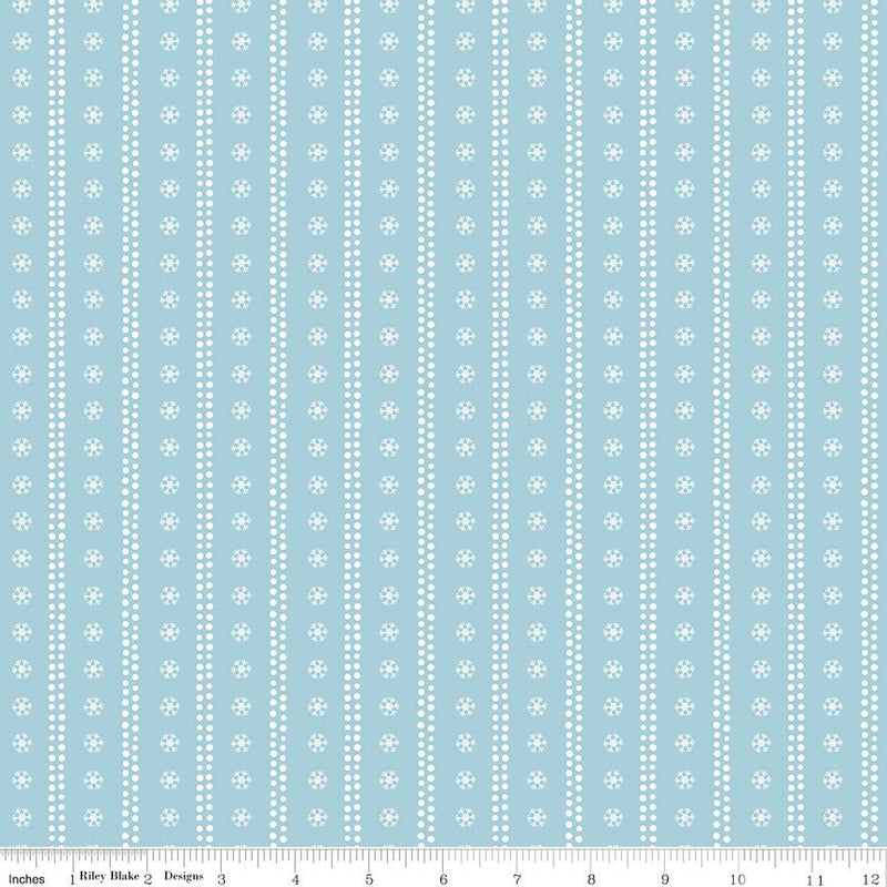 PRE-ORDER Winnie the Pooh-Christmas for Echo Park Paper Co.- Stripes C19574 BLUE- Half Yard- June 2027 - Modern Fabric Shoppe