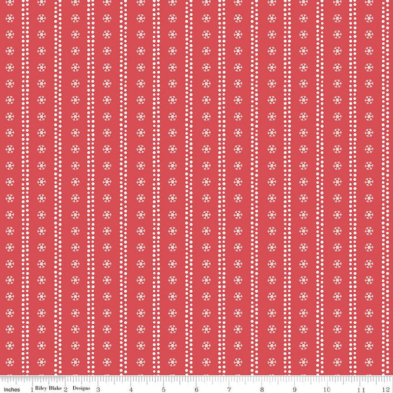 PRE-ORDER Winnie the Pooh-Christmas for Echo Park Paper Co.- Stripes C19574 RED- Half Yard- June 2027 - Modern Fabric Shoppe