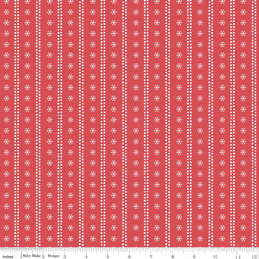 PRE-ORDER Winnie the Pooh-Christmas for Echo Park Paper Co.- Stripes C19574 RED- Half Yard- June 2027 - Modern Fabric Shoppe