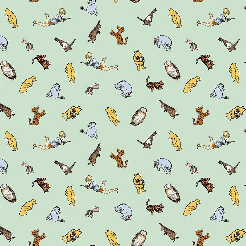 PRE - Order Winnie the Pooh for Riley Blake Designs - Green Characters C17003 - GREEN - Half Yard November 2025 - Modern Fabric Shoppe