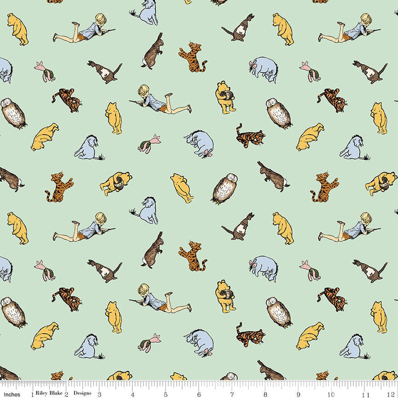 PRE - Order Winnie the Pooh for Riley Blake Designs - Green Characters C17003 - GREEN - Half Yard November 2025 - Modern Fabric Shoppe
