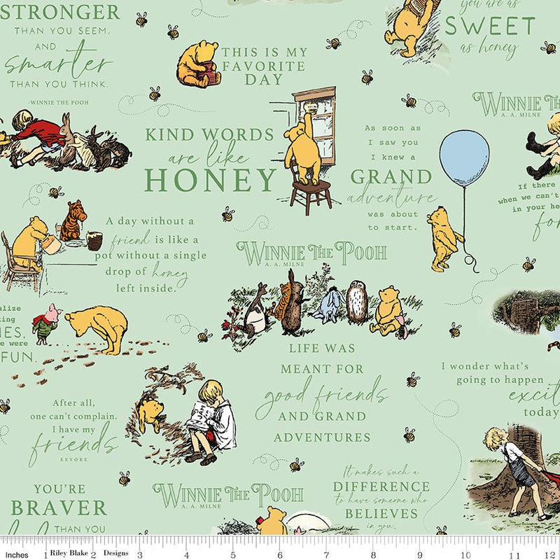 PRE - Order Winnie the Pooh for Riley Blake Designs - Green Main C17000 - GREEN - Half Yard November 2025 - Modern Fabric Shoppe