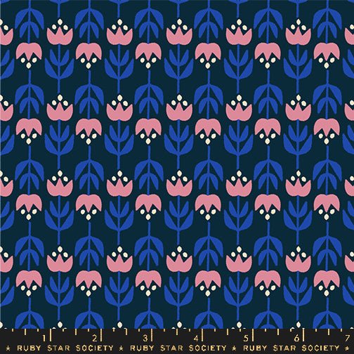 PRE - ORDER Woodland Park by Rashida Coleman Hale - Teal Navy RS1084 14 - Half Yard - January 2025 - Modern Fabric Shoppe