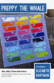 Preppy the Whale Quilt Pattern By Elizabeth Hartman - Modern Fabric Shoppe
