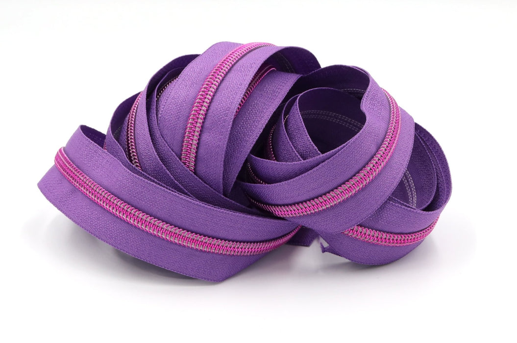 Purple - #5 Pink Nylon Coil Zipper Tape - *Not By Annie - Modern Fabric Shoppe