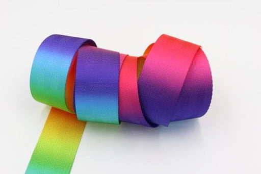 Rainbow Bright 1 1/2 inch (38mm)width Nylon Webbing - by the yard - Modern Fabric Shoppe