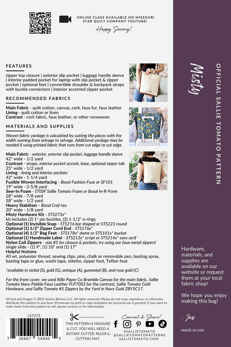 Sallie Tomato Paper Pattern - Misty - Modern Fabric Shoppe