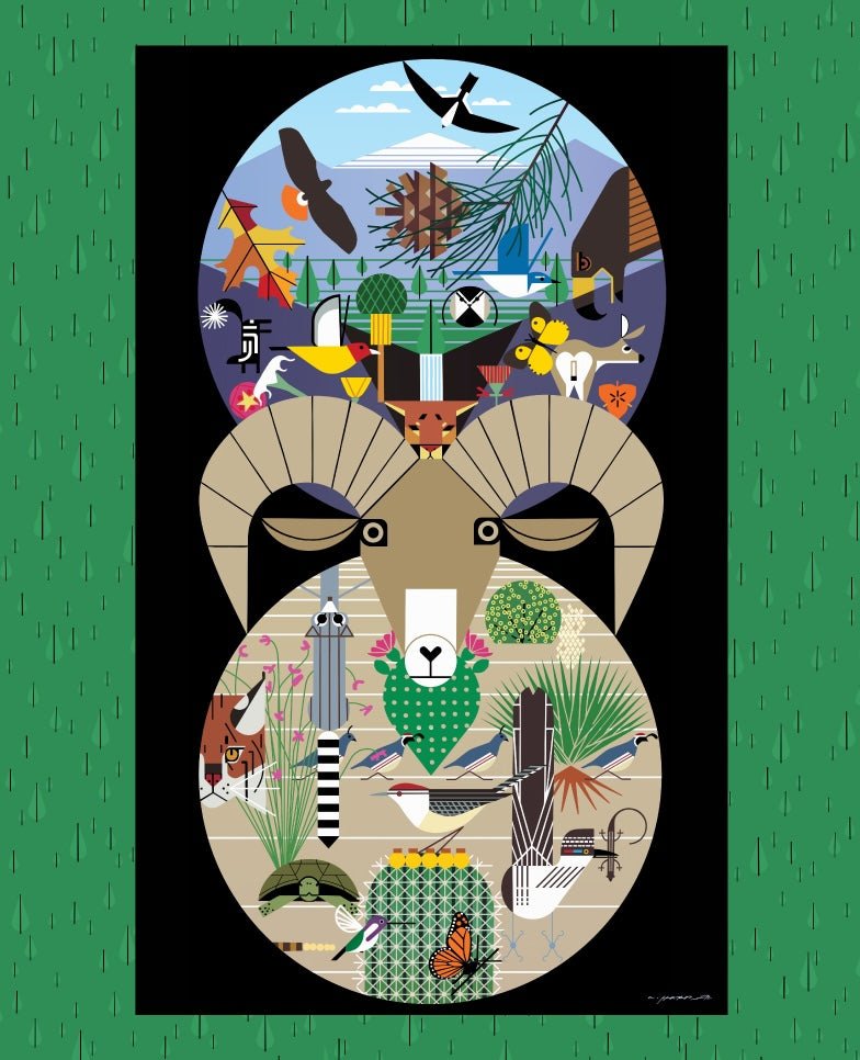 Santa Rose Panel by Charley Harper - Poster Panel CH - 312 October 2024 - Modern Fabric Shoppe