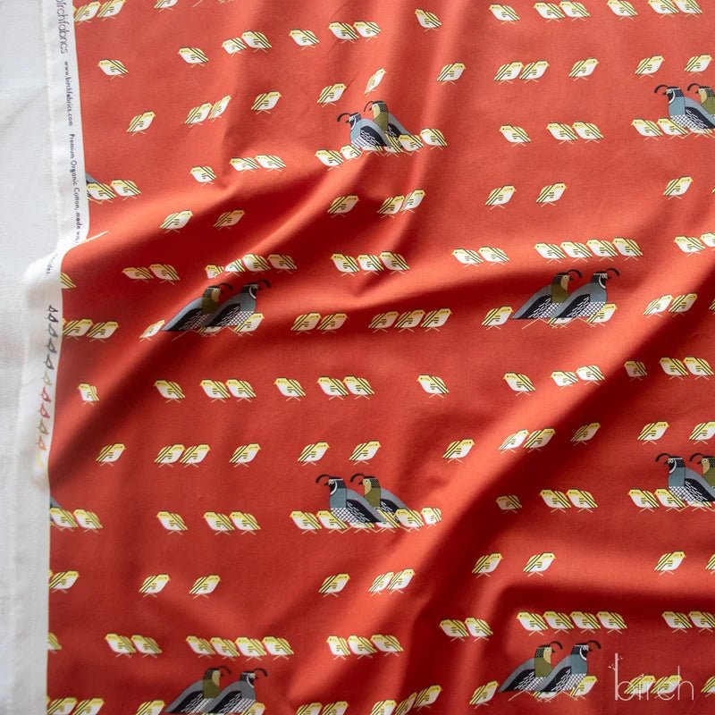 Sierra Range by Charley Harper- California Quail CH-161 Half Yard- August 2026 - Modern Fabric Shoppe