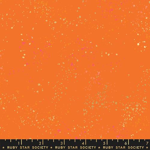 Speckled by Rashida Coleman Hale - Speckled Metallic RS 5027 98M - Burnt Orange - Half Yard - Modern Fabric Shoppe