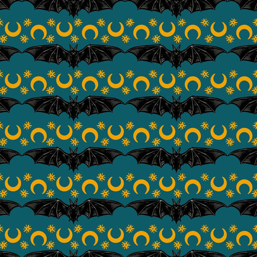 Storybook Halloween by Rachel Hauer - Cosmic Stripe PWRH057.TURQUOISE - May 2023 - Modern Fabric Shoppe