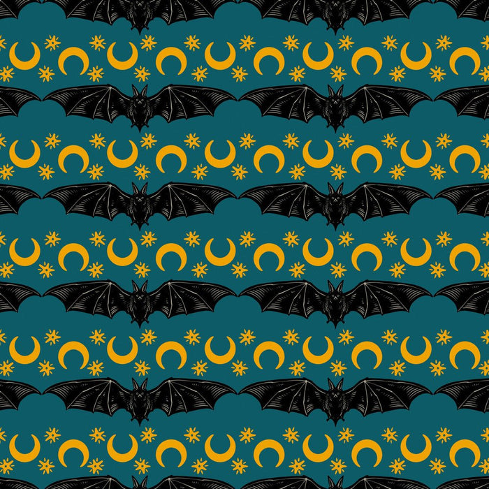 Storybook Halloween by Rachel Hauer - Cosmic Stripe PWRH057.TURQUOISE - May 2023 - Modern Fabric Shoppe