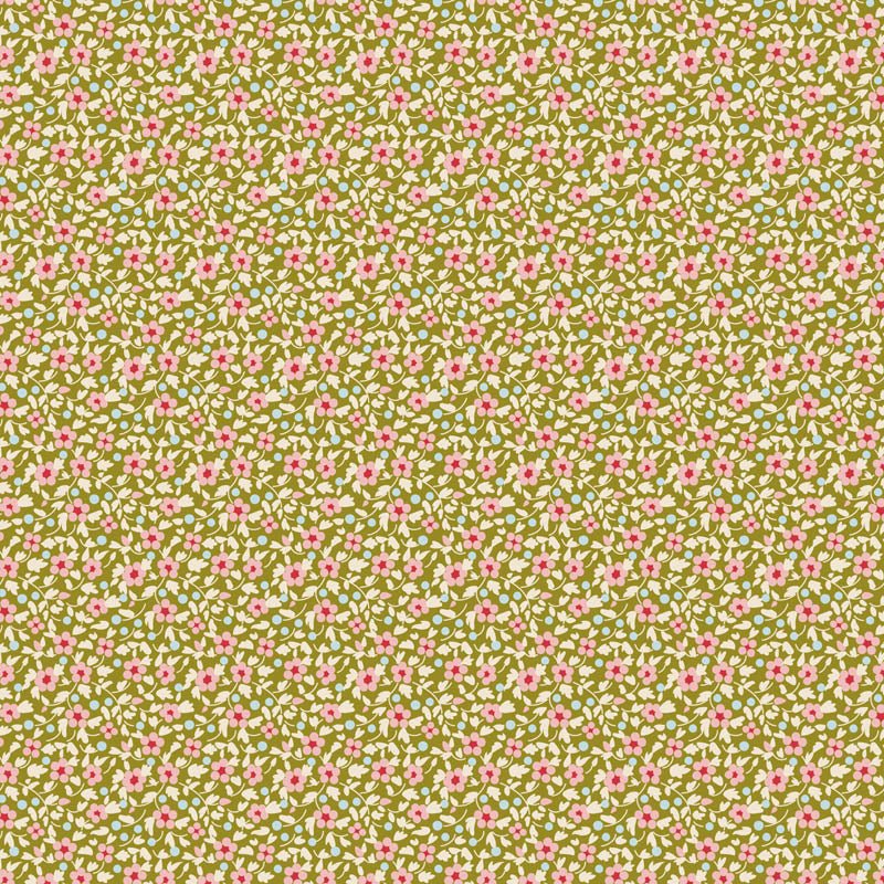 Tilda - Creating Memories - Brie TIL130121 - Green - Half Yard - June 2024 - Modern Fabric Shoppe