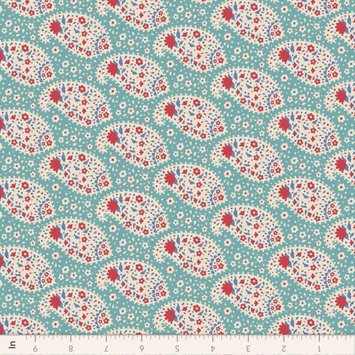 Tilda Jubilee - Teardrop TIL100556 Teal - Half Yard - Modern Fabric Shoppe