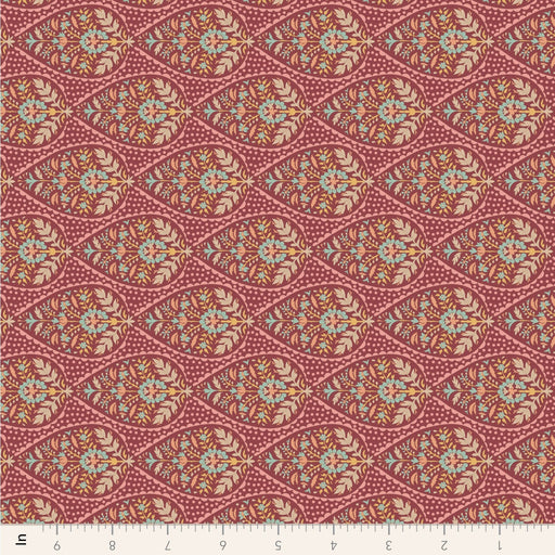 Tilda Sanctuary - Adina TIL110561 Maroon - Half Yard - October 2024 - Modern Fabric Shoppe