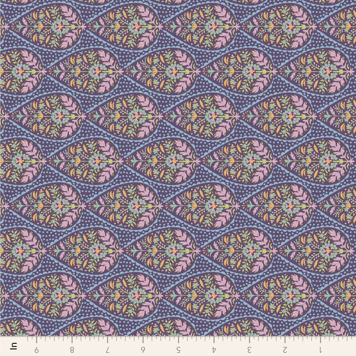 Tilda Sanctuary - Adina TIL110571 Eggplant - Half Yard - October 2024 - Modern Fabric Shoppe