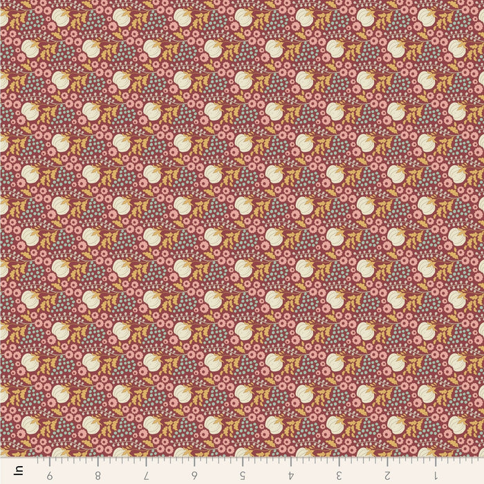 Tilda Sanctuary - Cottonfield TIL110564 Maroon - Half Yard - October 2024 - Modern Fabric Shoppe