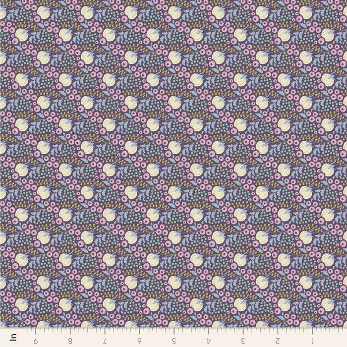 Tilda Sanctuary - Cottonfield TIL110574 Eggplant - Half Yard - October 2024 - Modern Fabric Shoppe