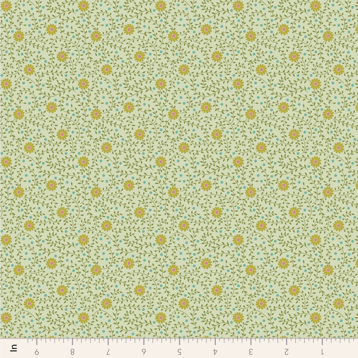 Tilda Sanctuary - Daisydream TIL110578 Pistachio - Half Yard - October 2024 - Modern Fabric Shoppe