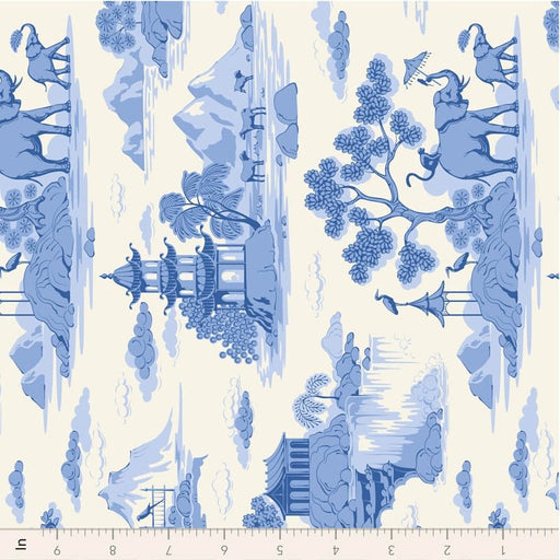 Tilda- Something Blue- Cotton Flower TIL100670 Cream- Half Yard- June 2026 - Modern Fabric Shoppe