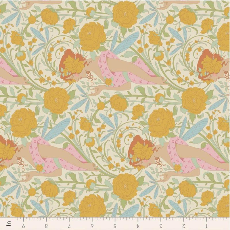 Tilda Songbird- Aubrey TIL100656 Mustard- Half Yard- February 2026 - Modern Fabric Shoppe