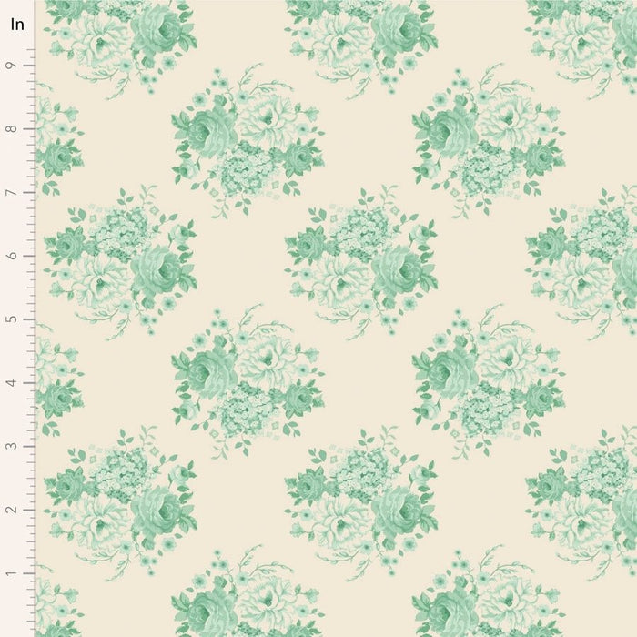 Tilda Sunday Brunch - Mia TIL110584 Teal - Half Yard - February 2025 - Modern Fabric Shoppe