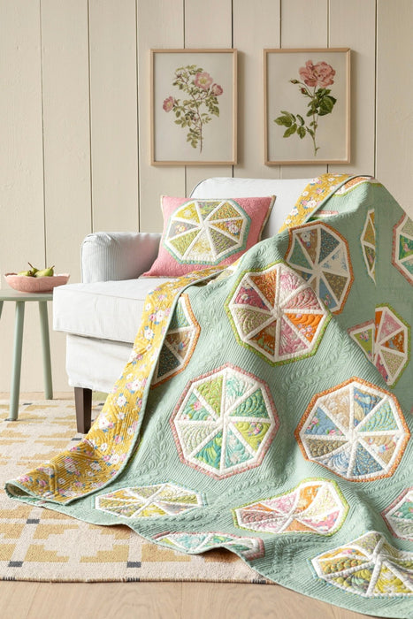 Tilda - Sunday Brunch - Spiked Lemonade Quilt Kit - Chambray Sage - February 2025 - Modern Fabric Shoppe