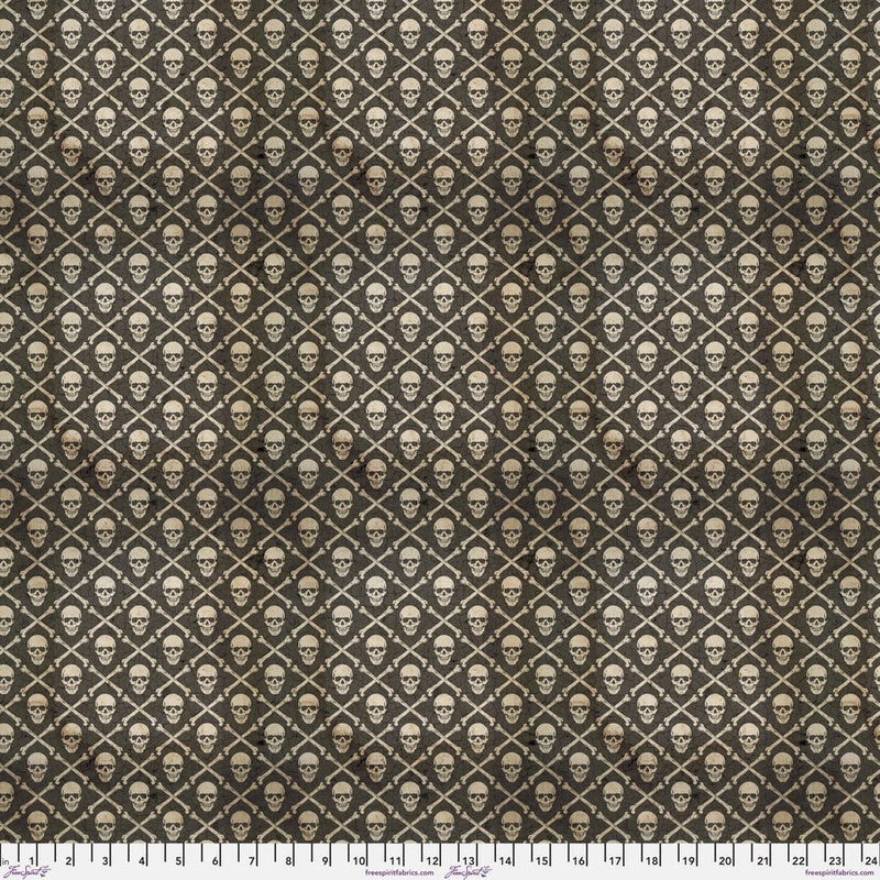 Tim Holtz - Eclectic Elements - Crossbones PWTH151.BLACK - Half Yard - Modern Fabric Shoppe