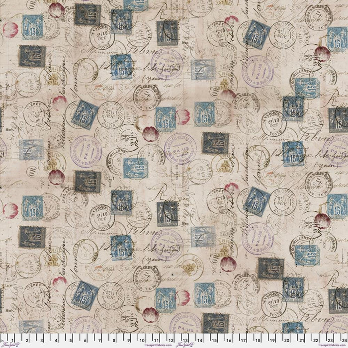 Tim Holtz - Electric Elements - Correspondence PWTH021.TAUPE - Half Yard - Modern Fabric Shoppe