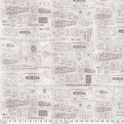 Tim Holtz - Electric Elements - Model Airplanes PWTH174.PARCHMENT - Half Yard - Modern Fabric Shoppe