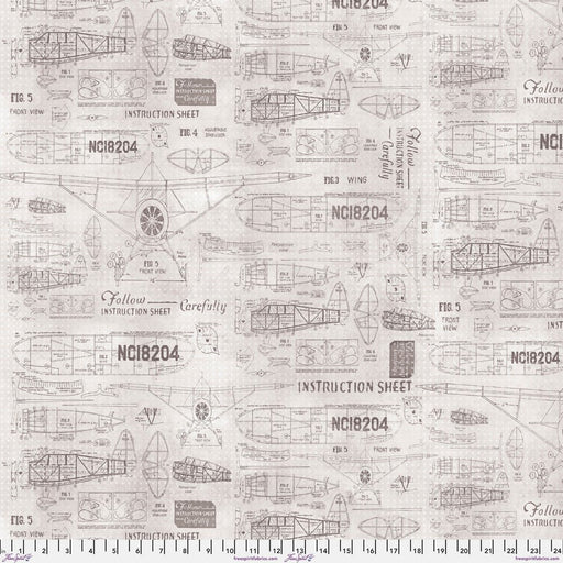 Tim Holtz - Electric Elements - Model Airplanes PWTH174.PARCHMENT - Half Yard - Modern Fabric Shoppe