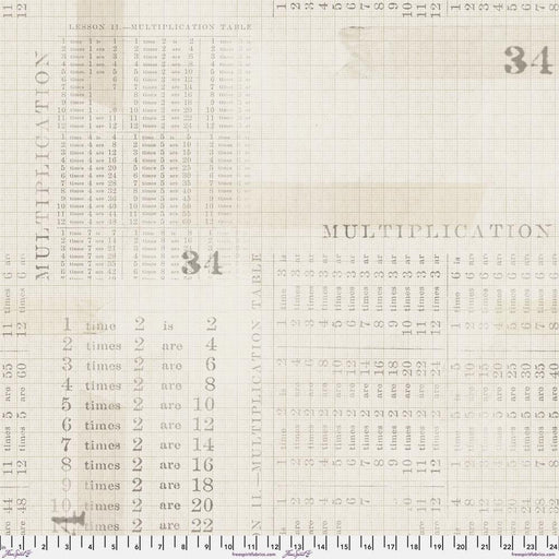 Tim Holtz - Electric Elements - Multiplication Table PWTH106.PARCHMENT - Half Yard - Modern Fabric Shoppe