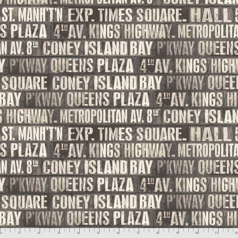 Tim Holtz - Electric Elements - Subway Signs PWTH173.CHARCOAL - Half Yard - Modern Fabric Shoppe