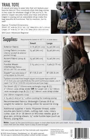 Trail Tote Pattern - Modern Fabric Shoppe