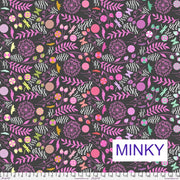 Tula Pink Prince Charming Deja Vu - MINKY Dandelion MKTP014.LICORICE - Half Yard - Modern Fabric Shoppe