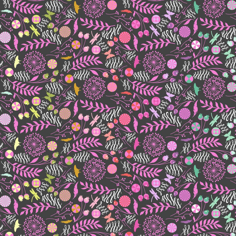 Tula Pink Prince Charming Deja Vu - MINKY Dandelion MKTP014.LICORICE - Half Yard - Modern Fabric Shoppe