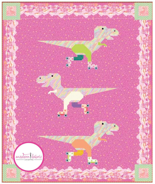 Tula Pink- Roar- Dinorama Quilt Kit-Blush Version- April 2023 Delivery - Modern Fabric Shoppe