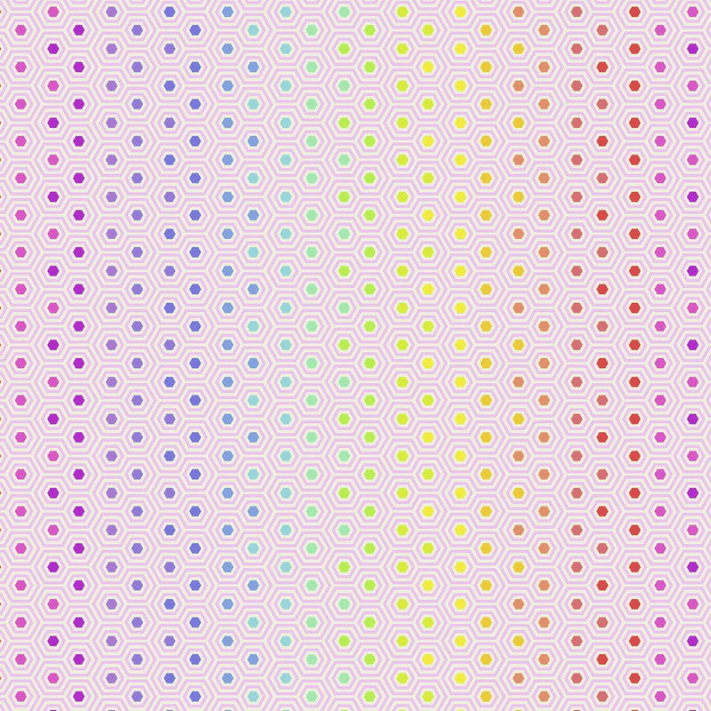 Tula Pink - True Colors Hexy Rainbow - PWTP151.SHELL - Half Yard - Modern Fabric Shoppe