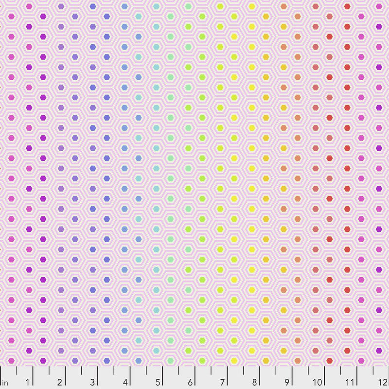 Tula Pink - True Colors Hexy Rainbow - PWTP151.SHELL - Half Yard - Modern Fabric Shoppe