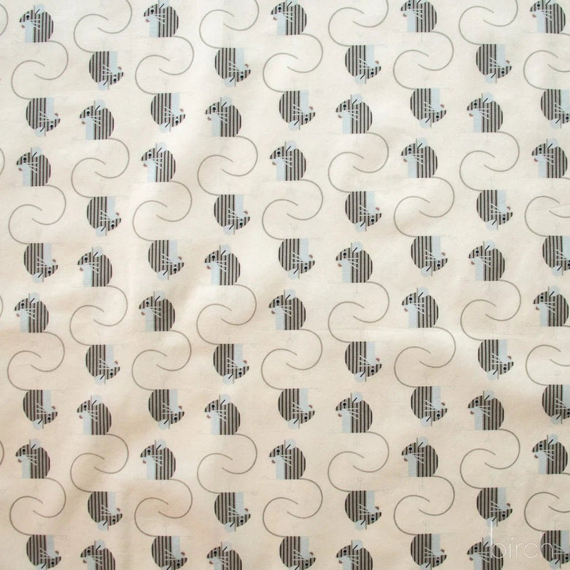 Woodland Wonders by Charley Harper- Field Mouse Cream CH-463 Half Yard- August 2026 - Modern Fabric Shoppe