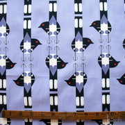 Woodland Wonders by Charley Harper- Spotted Tail Blackbird CH-464 Lavender Half Yard- August 2026 - Modern Fabric Shoppe