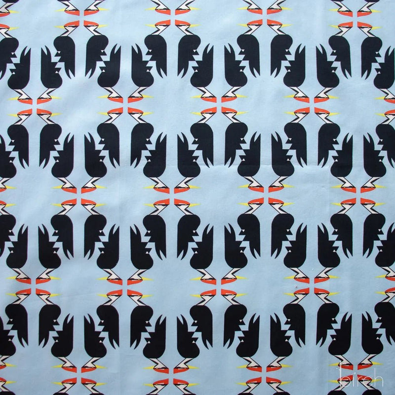 Woodland Wonders by Charley Harper- Woodpecker Blue CH-465 Half Yard- August 2026 - Modern Fabric Shoppe