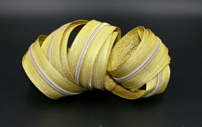 Gold Metallic- #5 Gold Nylon Coil Zipper Tape
