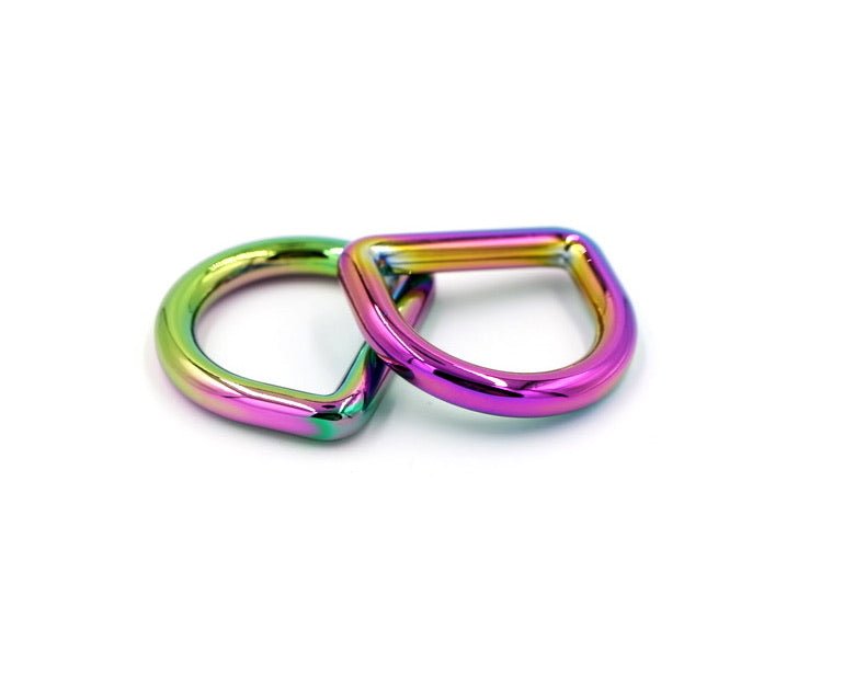 Rainbow 1 inch (25mm)  D-Ring Hardware- Set of 2