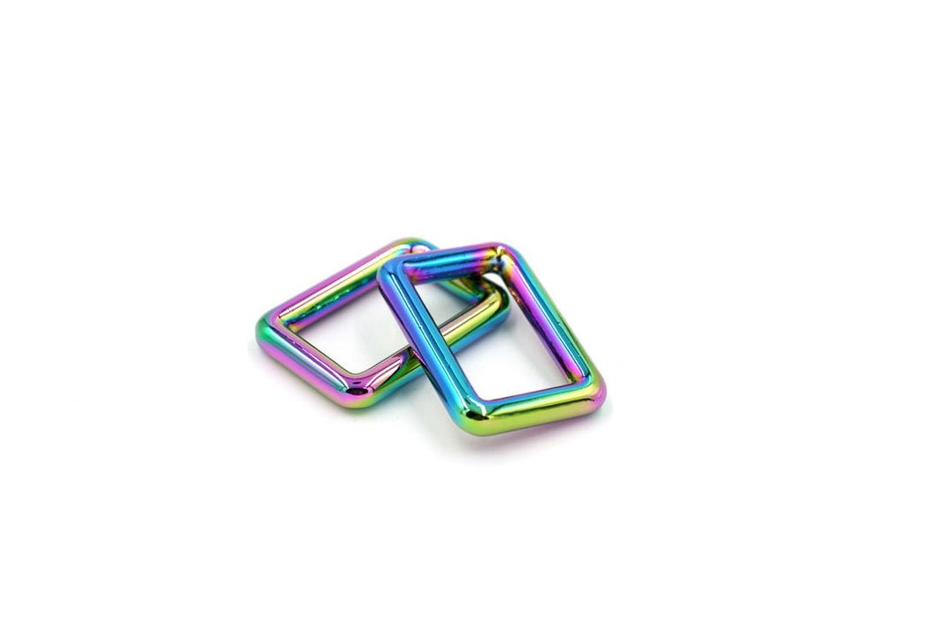 Rainbow 1 inch (25mm) Rectangle Ring- Set of 2
