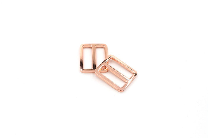 Rose Gold 1 inch (25mm) Flat Slider- Set of 2