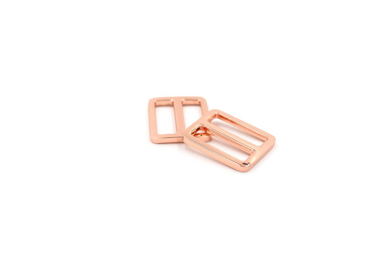 Rose Gold 1 inch (25mm) Flat Slider- Set of 2